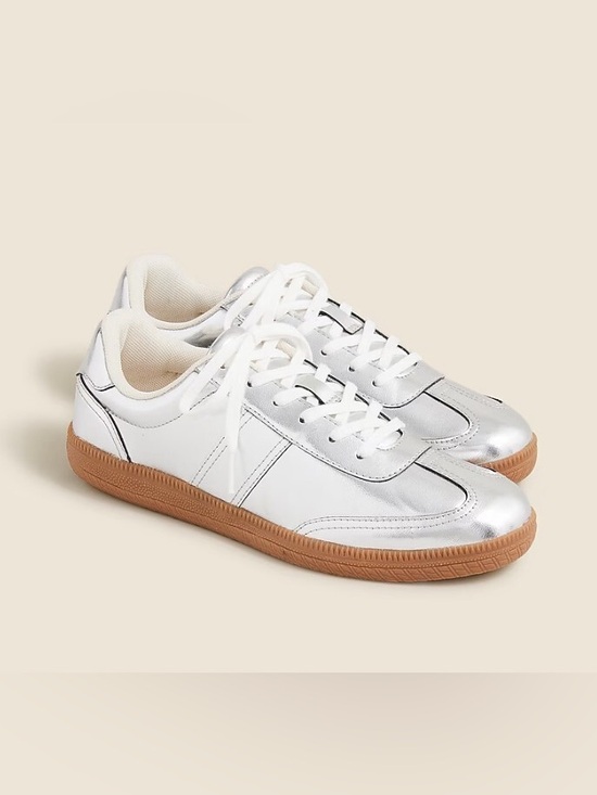 J. Crew Shoes - J.Crew Field Sneakers In Silver Metallic